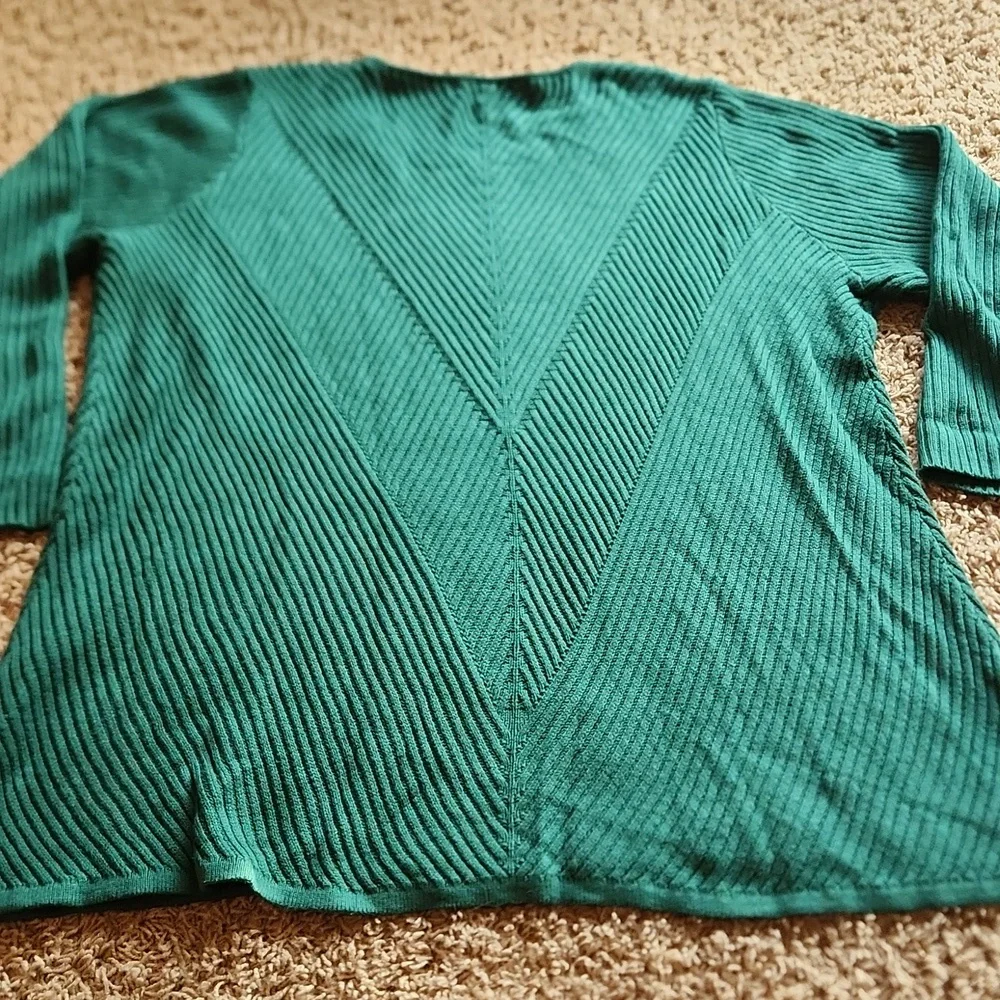 Jessica London Teal Ribbed Women's Sweater - Picture 7 of 7